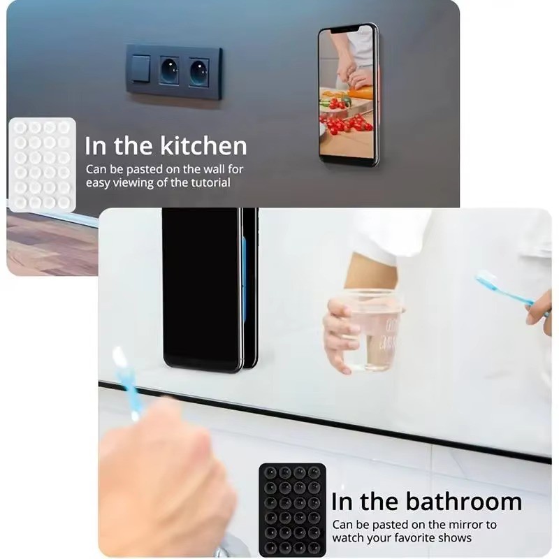 Silicone Hút Điện Thoại Thảm Đa Năng Hút Cốc Treo Tường Chống Trơn Trượt Một Mặt Gắn Mặt Sau Miếng Dán