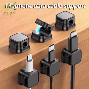 6 Kẹp Quản Lý Cáp Từ Màu Đen Để Bàn Nhiều Màu & Móc Treo Tường Cho Dữ Liệu Điện Thoại & Sạc VN