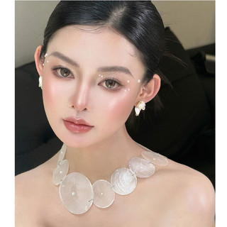 Bông tai vòng cổ tua rua cô dâu, khí chất cao cấp, phụ kiện váy cưới cổ điển