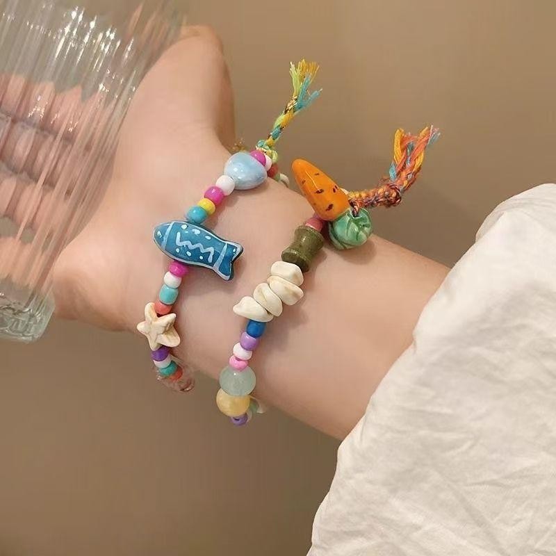 Vòng tay hạt hoạt hình chú thỏ Dopamine, phụ kiện người bạn thân thích hợp