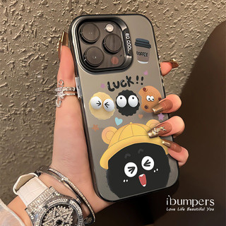 ibumpers Ốp Điện Thoại iPhone Dễ Thương Playful May Mắn Họa Tiết Hoạt Hình Cho IPhone 16 15 14 12 13 11 Pro Max IP 7 8 Plus X XS XR Ốp Lưng IMD Cứng Và Nhẵn