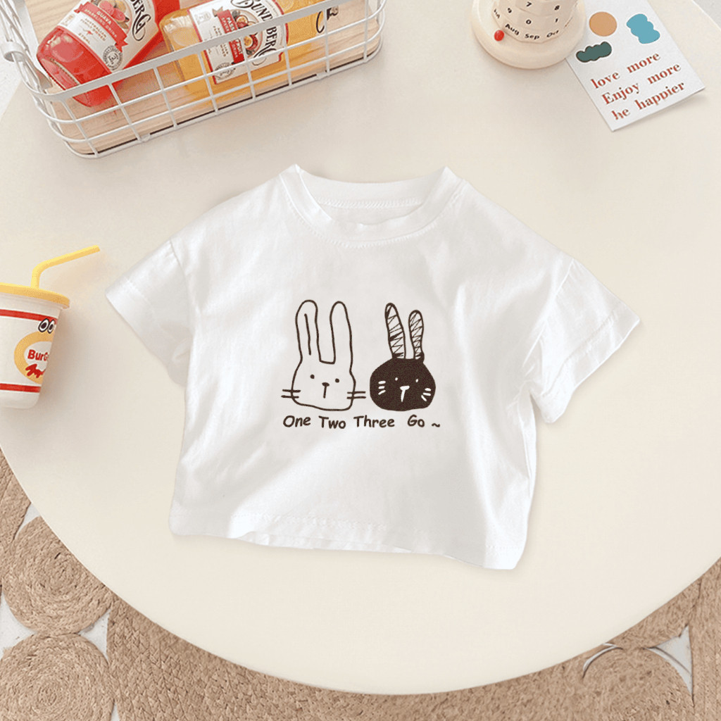 2025 Áo thun crop top in 2D cho bé gái, độ tuổi 2-11, thời trang thường ngày, thiết kế hợp thời trang