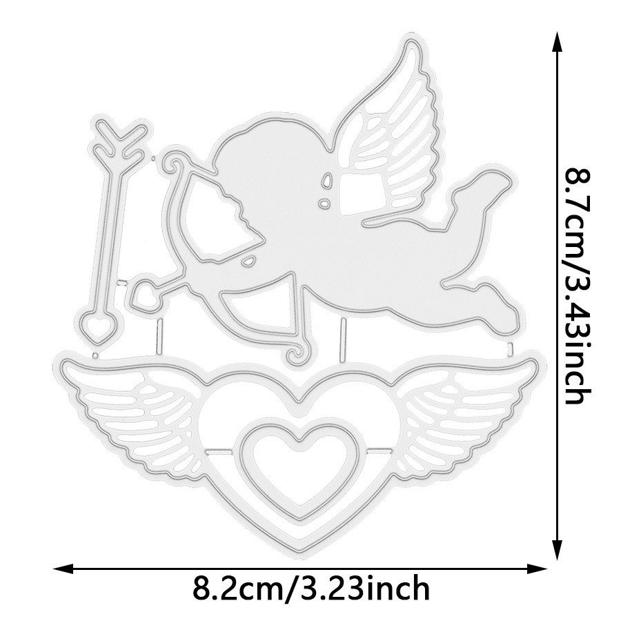 Khuôn cắt mũi tên Cupid scrapbook thép cacbon kim loại cắt dập nổi Mẫu khắc DIY Album ảnh sổ lưu niệm