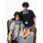 TIANLESIWEI American retro màu xanh hải quân kẻ sọc giả hai mảnh áo sơ mi polo mùa hè phong cách trung lập áo thun cotton nguyên chất
