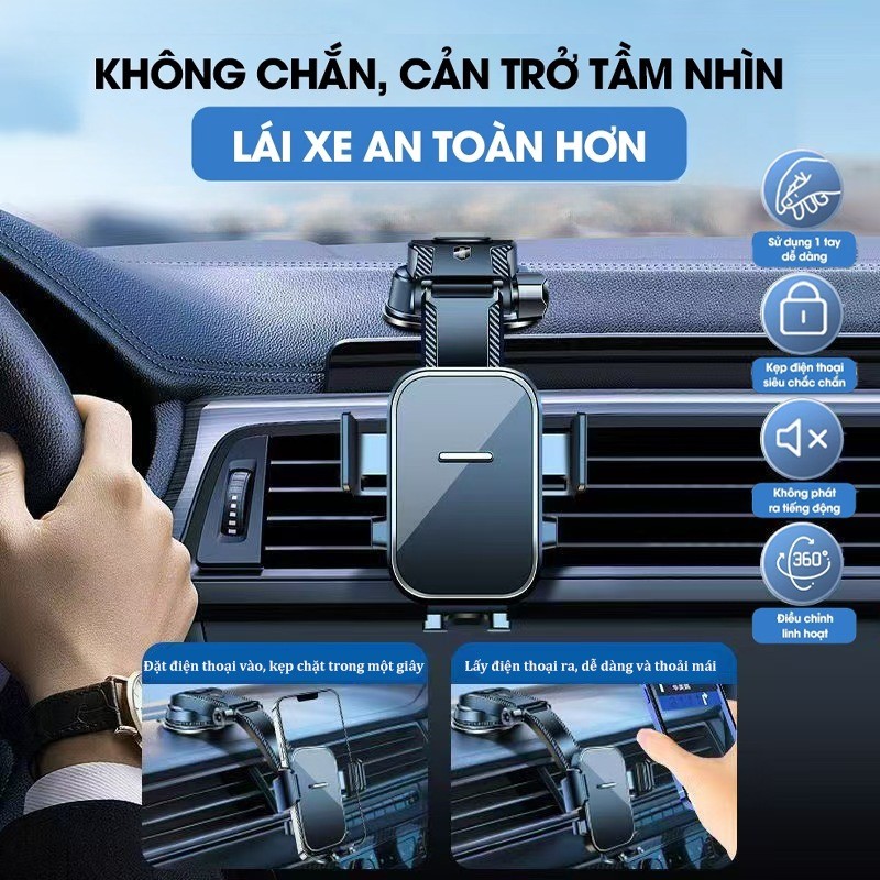 Giá đỡ điện thoại ô tô gắn,dạng thác nước không che tầm nhìn xoay 360 độ,Giá đỡ đa năng cho xe hơi