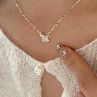 Vòng Cổ Màu Bướm Zircon Vòng Cổ Nữ Phong Cách Hàn Quốc Ánh Sáng Sang Trọng Tinh Tế Xương Đòn Dây Chuyền Phù Hợp Với Học Sinh Trang Sức Quà Tặng Cho Bạn Gái
