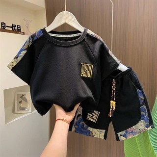 Quần áo cho bé trai mặc hè 14-52kg.Bộ đồ cộc tay bé trai mẫu BỘ PHỐI GẤU.Đồ bộ bé trai mặc hè. H9