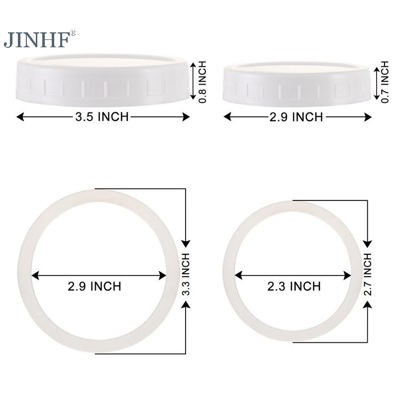 JINHF 10pc Chai uống nước đóng hộp màu trắng Nắp 70mm / 86mm Đường kính bên trong Vỏ nhựa Nắp gân không lót Nắp lưu trữ Thay thế HOT