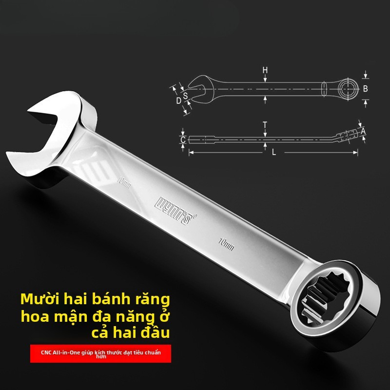 Cờ lê đa năng Torx Open End Mirror Cờ lê Bộ Chrome Vanadi Steel Auto Repair Machine Repair Tool Fork End Board