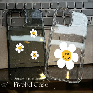 Ins Hàn Quốc Nhật Bản Hoa Nụ Cười Dễ Thương Đơn Giản Lấp Lánh Bling Vỏ Cho iPhone 11 16 16E 15 14 13 12 Pro Xs Max XR X 7 8 Plus SE Vỏ Điện Thoại TPU Mềm Vỏ Bảo Vệ Vỏ Trong Suốt