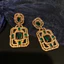 Nhẹ nhàng Tính khí sang trọng Đẹp sang trọng Bông tai vuông tinh tế Zircon