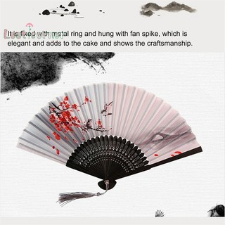 [Lostcorner] Quạt gấp lụa Trung Quốc Shank Quạt khiêu vũ cổ điển Trang trí nhà cửa [Mới]