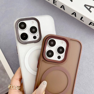 [Hoạt động] Ốp điện thoại mờ chống sốc sang trọng tương thích cho iPhone 16 Pro Max 15 14 13 12 Pro Max 16 / 14 / 15plus với vỏ cứng bảo vệ khung camera kim loại từ tính