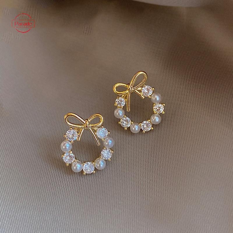 Parade Thanh Lịch Hợp Thời Trang Nơ Bông Tai Dành Cho Nữ Giả Ngọc Trai Món Quà Trang Sức VN