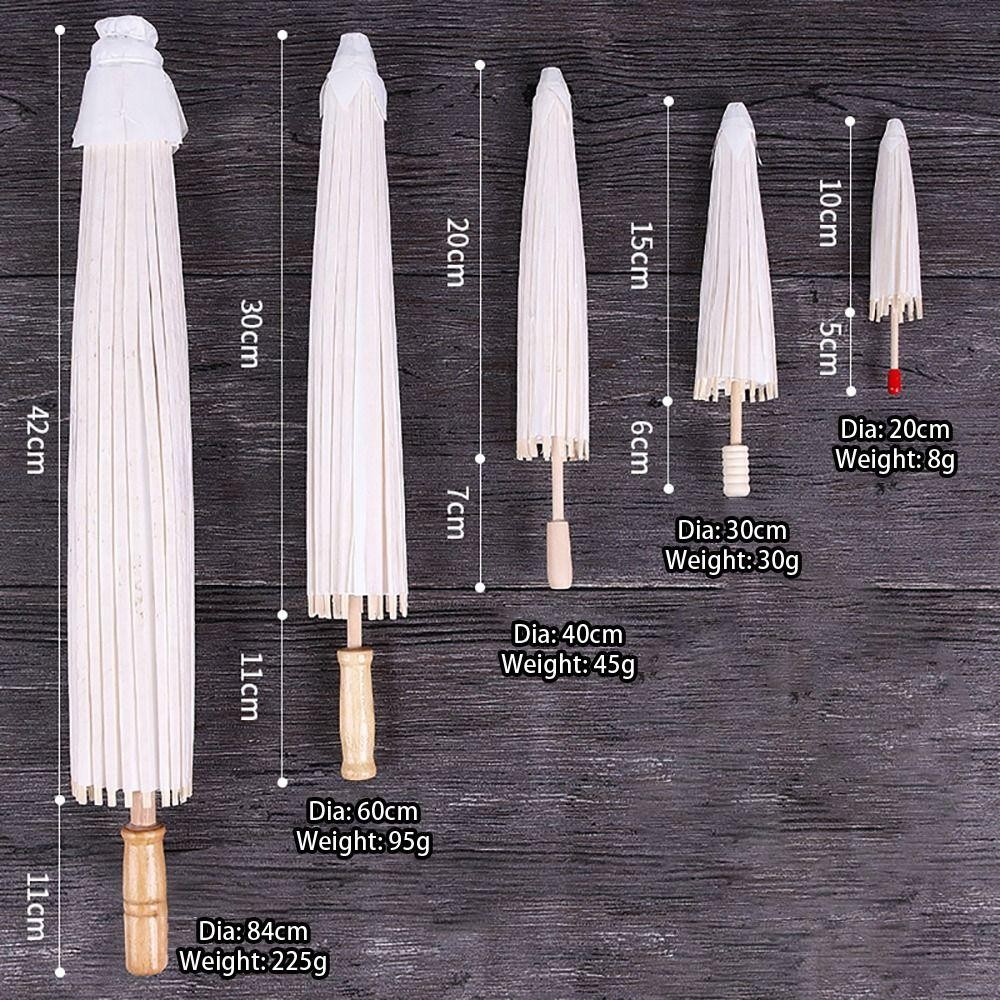 [COD] 1 Chiếc Ô Giấy, Đồ Dùng Tranh Handmade DIY Trắng Truyền Thống, Đường Kính Trống Tay Cầm Dài 20 / 30 / 40 / 60cm Đạo Cụ Chụp Ảnh Cho Bé Tắm Kỷ Niệm Sinh Nhật Đám Cưới