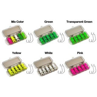 Jkdesign 5 Mồi Câu Cá Ếch Mềm, 5g 10g TPE Mini Ếch Mồi, Dụng Cụ Câu Cá Ngoài Trời Với 5 Móc Jigging Mix Màu Sản Phẩm Dụng Cụ Câu Cá