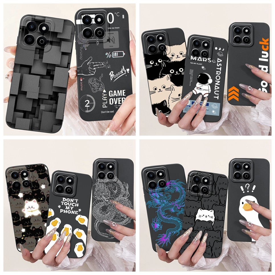 Ốp Lưng Silicon Mềm Cho Honor X7C 4G Ốp lưng Huawei Honor 200 Smart Play 60 Plus Ốp Lưng Phi Hành Gia Rồng Động Vật Họa Tiết Vỏ