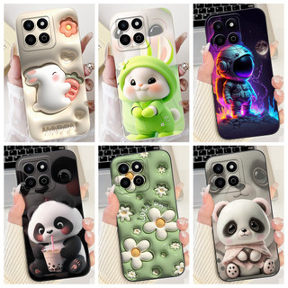 Ốp Điện Thoại Honor X7C 4G Honor 200 Thông Minh Dễ Thương Hoạt Hình Đáng Yêu Gấu Trúc Thỏ Mèo In Hình Vỏ Silicon Mềm Chống Sốc
