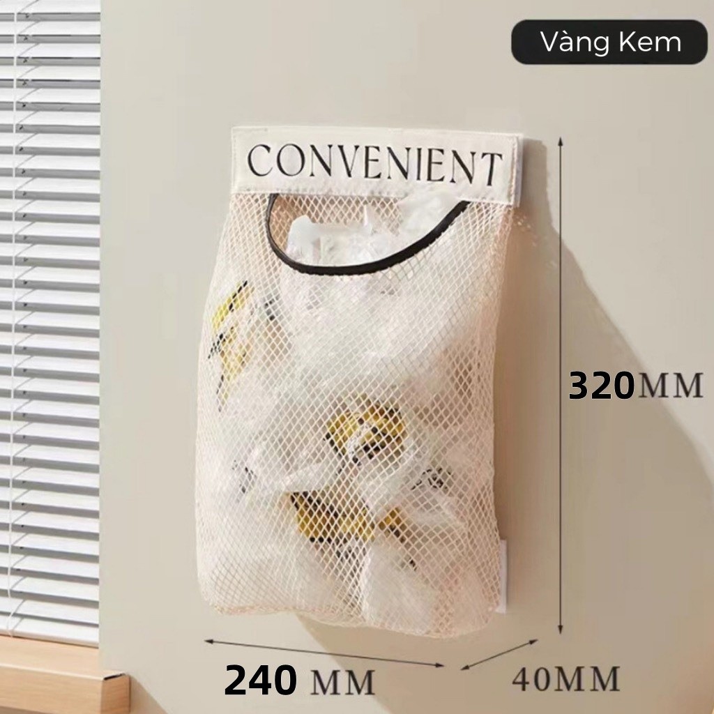 Túi lưới đựng đồ đa năng dán tủ bếp,Giỏ túi đựng tất vớ Túi đựng đồ lót dán tường cạnh tủ,Túi lưu trữ túi bóng rác FE123
