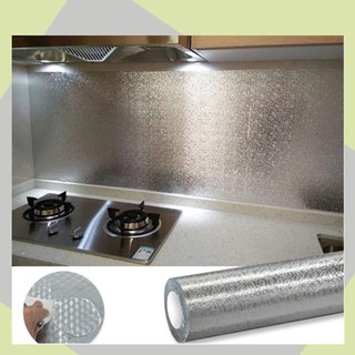 SIÊU DÍNH Cuộn Giấy Bạc Dán Bếp Cách Nhiệt, Miếng Decal Dán Tường Nhà Bếp Chống Thấm Bền Đẹp SUNND
