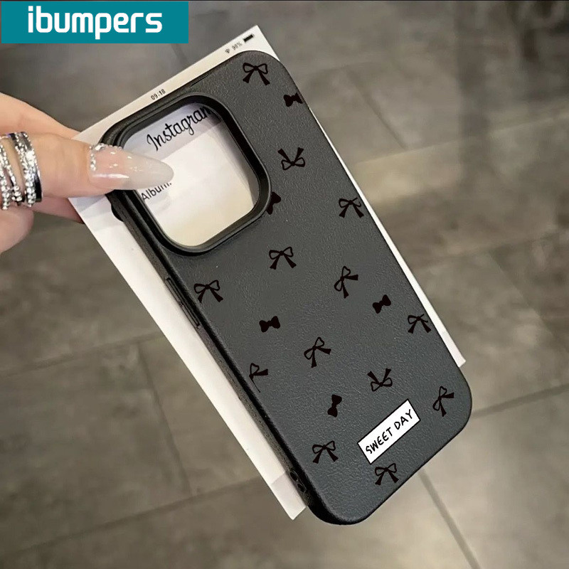 ibumpers Ốp Lưng IPhone Nơ Đơn Giản Cho IPhone 16 15 14 12 13 11 Pro Max IP 7 8 Plus X XS XR Ốp Điện Thoại Mỏng Silicon Mềm Da Họa Tiết