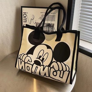 Túi tote đa năng cầm tay in hình Mickey hoạt hình mới sức chứa lớn