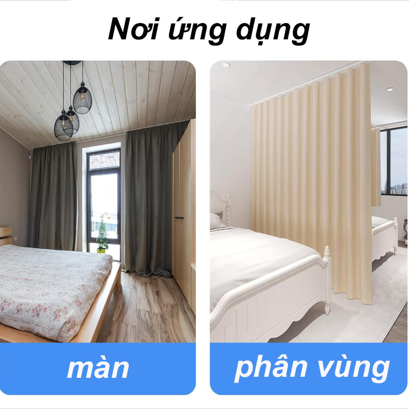 Thanh treo rèm dán tường chịu lực,  không cần khoan tường，thanh treo quần áo, ray trượt đa năng tiện lợi treo rèm cửa