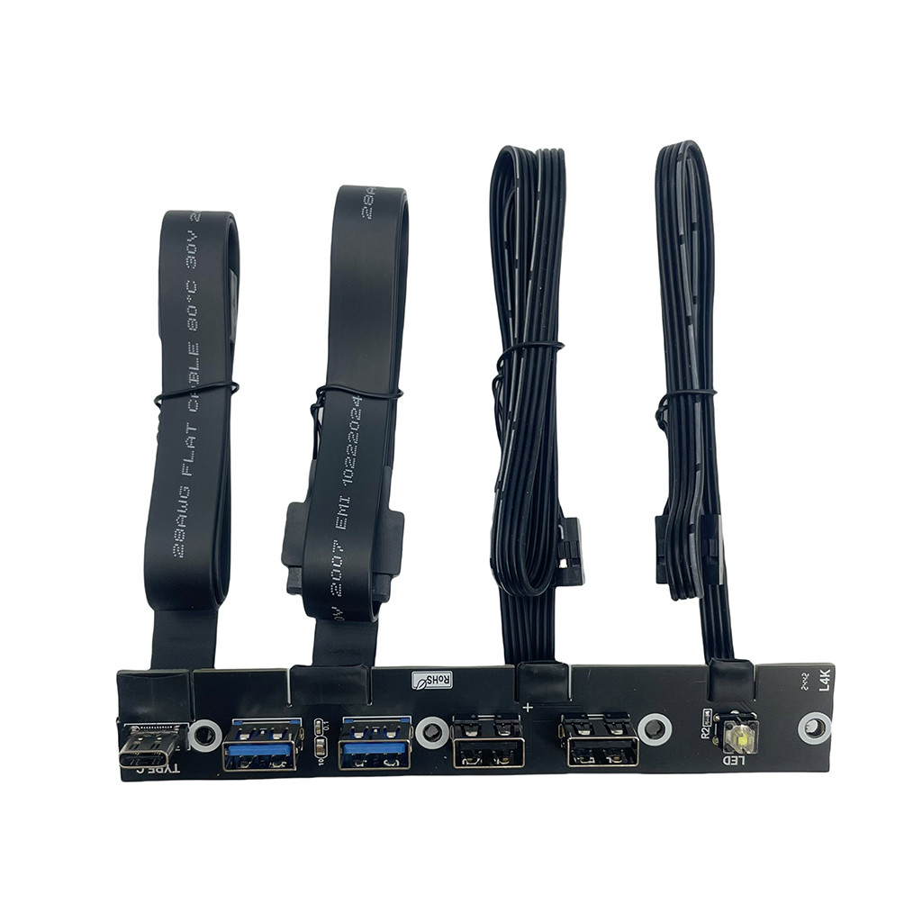 Jmt USB 3.0 Bảng điều khiển phía trước Hub IO Panel USB3.0 + USB2.0 + Type-C 20G + Công tắc LED cho vỏ PC Khung máy tính để bàn