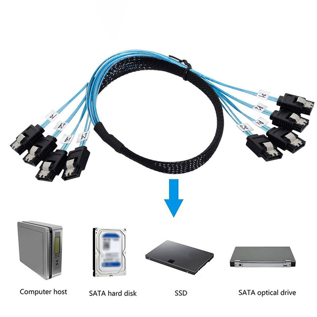 Cáp nữ đa giao diện JMT 90 độ / 180 độ Sata sang Sata 4.0 7P có lưới bện cho máy chủ máy tính Sata SSD