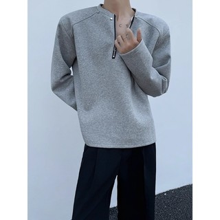 Áo thun nam Gksss dài tay thời trang phong cách Hàn Quốc nửa-zip chất lượng cao phong cách trung tính áo dài tay