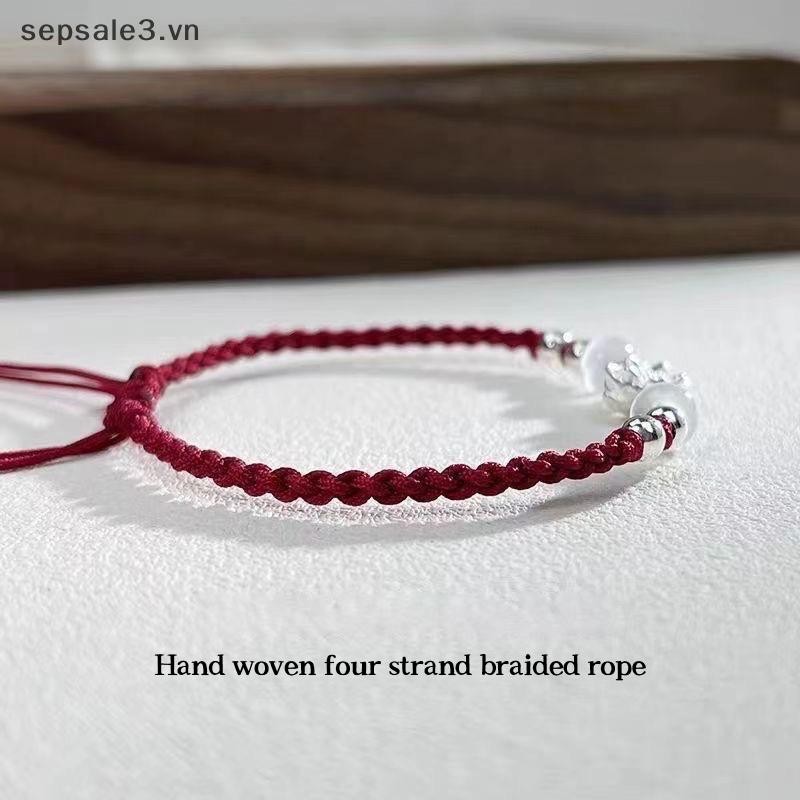 # Vn # Retro Phong Cách Trung Hoa Vòng Tay Bím Handmade Có Thể Điều Chỉnh Cho Nữ Thời Trang Bé Gái Hoa Sen Đính Hạt Vòng Tay Trang Sức Quà Tặng.