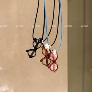 Bán chạy Kitty Kính nhỏ Mặt dây chuyền Vòng cổ dây màu xanh da trời