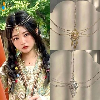 Cô Dâu Dây Xích Đầu Dành Cho Nữ Nhiều Màu Sắc Đầu Trước Dây Xích Tóc Phong Cách Dân Tộc Cho Tóc DIY Phụ Kiện Tạo Kiểu Tóc