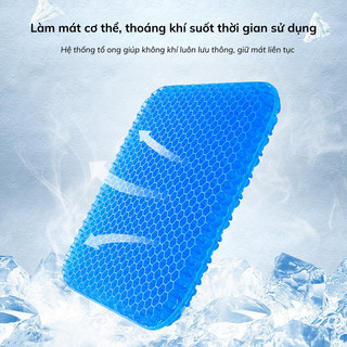 Đệm Ngồi Gel Tổ Ong 3D Bunnies House Silicon Lót Ghế Ô Tô Văn Phòng Êm Ái Chống Đau Lưng Hiệu Quả