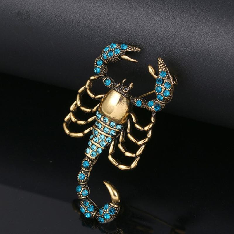 XON Ghim cài áo hình bọ cạp đính đá phong cách vintage cổ điển