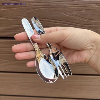 NTVN Thép Không Gỉ Thìa Tròn Lưới Đỏ Vàng Bữa Tối Tay Cầm Dài Khuấy Món Tráng Miệng Thìa Cho Phụ Kiện Nhà Bếp Tiện Ích OIK