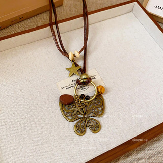 Vòng cổ mặt dây chuyền hình con bướm bằng sáp Bohemian, dây chuyền xương đòn phong cách dân tộc cổ điển, dây chuyền cao cấp dành cho nữ bán buôn