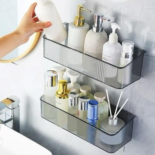 Khay dán tường nhà tắm nhựa trong suốt kiểu nhật,Kệ treo tường nhà tắm nhà bếp
