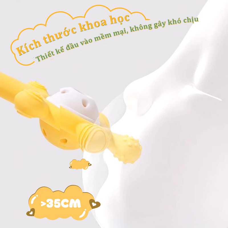 Lục lạc cho bé gặm nướu silicone kháng khuẩn, hỗ trợ khả năng cầm nắm, Tăng Khả Năng Nghe Nhìn, đồ chơi sơ sinh