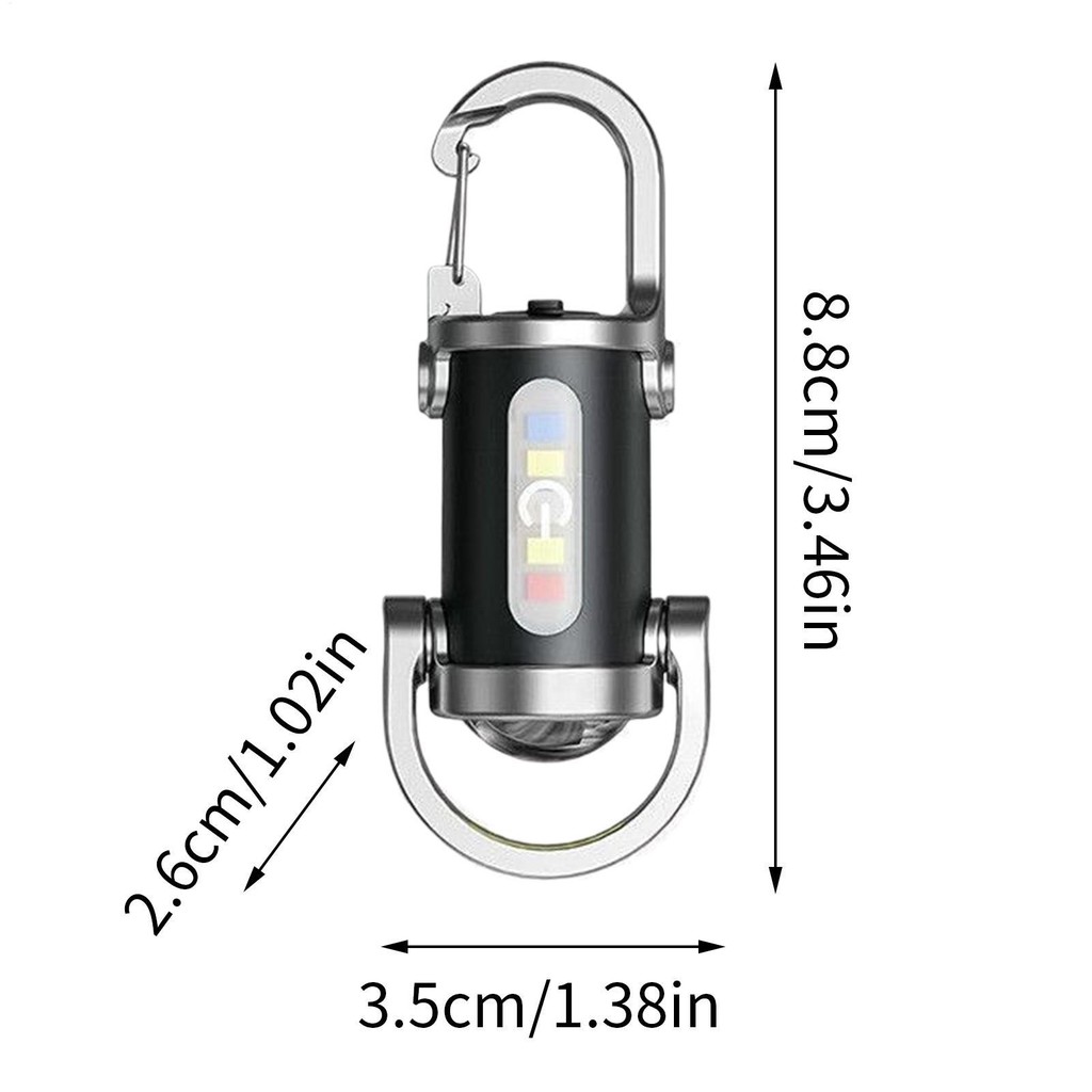 Mini Móc Khóa Đèn Pin Móc Khóa Đèn Pin Mạnh Mẽ Di Động Chống Nước Đèn LED Dành Cho Đi Bộ Đường Dài Làm Việc Ban Đêm Sinh Tồn