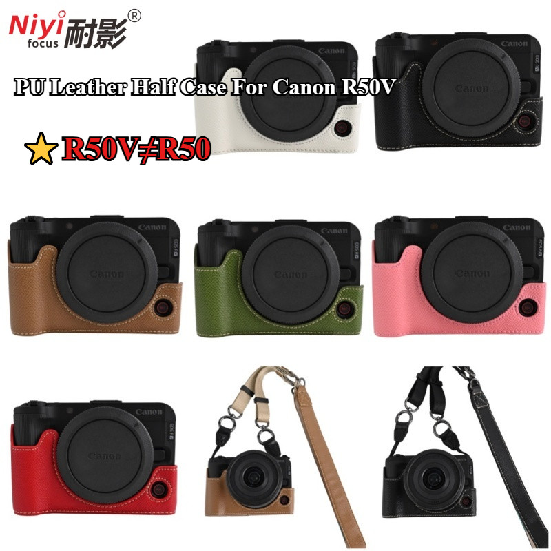 Canon R50V Da Camera Nửa Dành Cho Canon EOS R50V PU Vỏ Bảo Vệ Bade ...