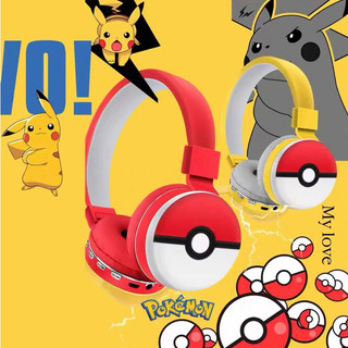 Anime MỚI Pokemon Pikachu Tai Nghe Bluetooth Tai Nghe Không Dây Hoạt Hình Stereo Tai Nghe Tai Nghe Có Mic Hottie Quà Tặng Thời Trang