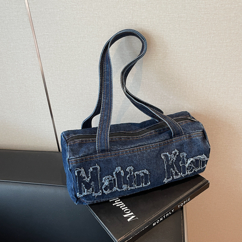 Túi denim đeo vai nách thường ngày Cổ Điển Mới Mùa Đông