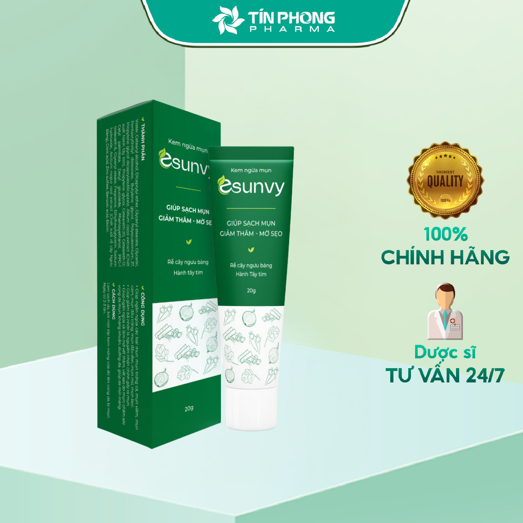 Ảnh Kem Ngừa Mụn Esunvy Giúp Sạch Mụn, Hết Thâm, Mờ Sẹo Phù Hợp Với Mọi Loại Da Tuýp 20g TMP002 2