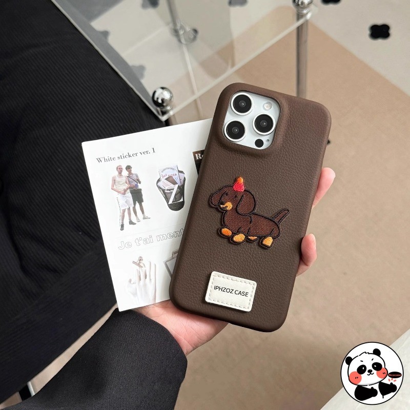 Vỏ Dachshund Thêu Cho OPPO Reno 12 11 8T 5G 8Z 7Z 8 7 Lite 6 5 4Z A73 A97 A96 A76 A58X A78 A57 A77 A15 A15s Vỏ Điện Thoại Mềm Phong Cách Ins Hoạt Hình Dễ Thương Đơn Giản