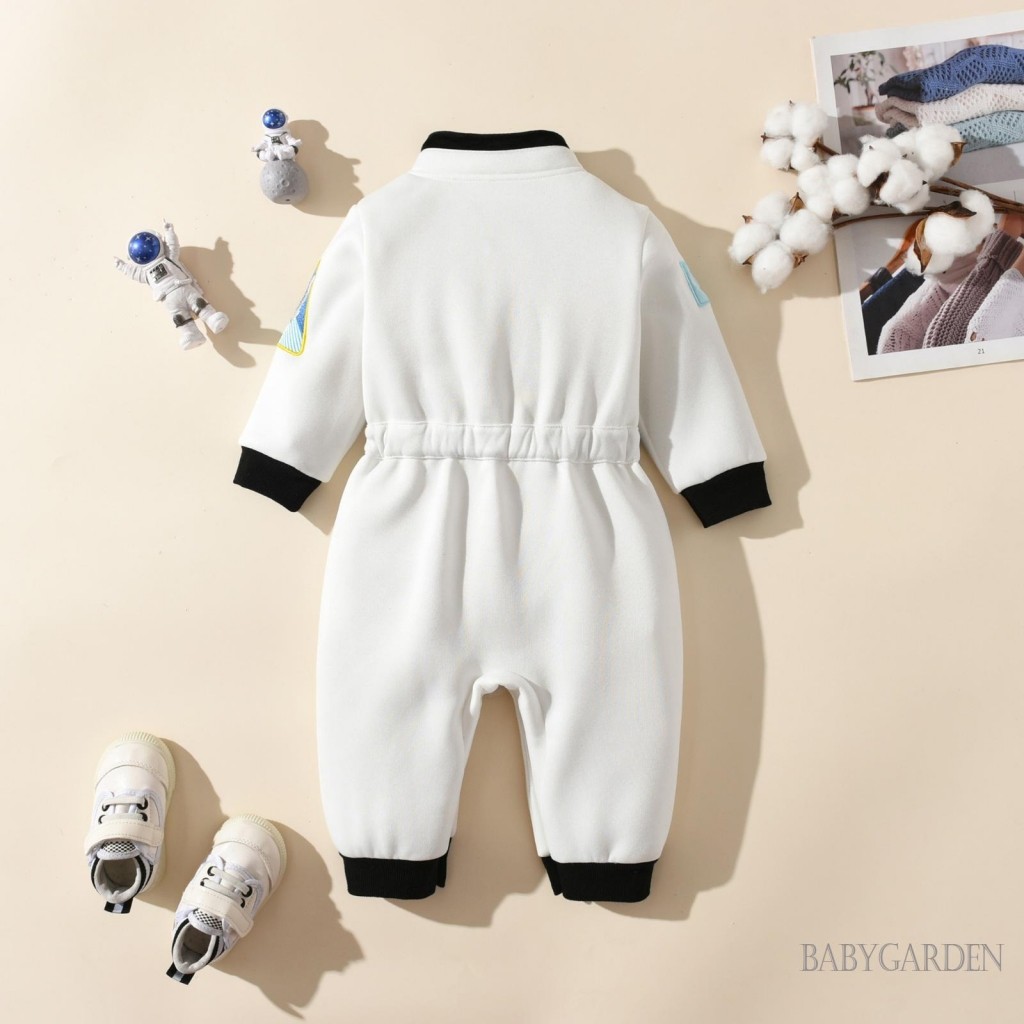 / / -9Month-4years Trẻ Em / Bé Trai Rompers Phong Cách Phi Hành Gia Miếng Dán Chắp Vá Chụp Đóng Áo Liền Quần Dài Tay Quần Áo Mùa Thu