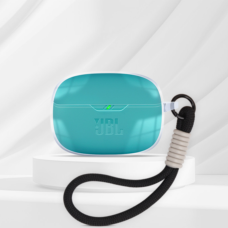 Dành Cho JBL WAVE Beam 2 Vibe Beam 200TWS W200 Ốp Lưng Tai Nghe Transpent Vỏ Bảo Vệ TPU Chống Sốc Tay Mềm Bảo Vệ Tai Nghe Có Nhẫn