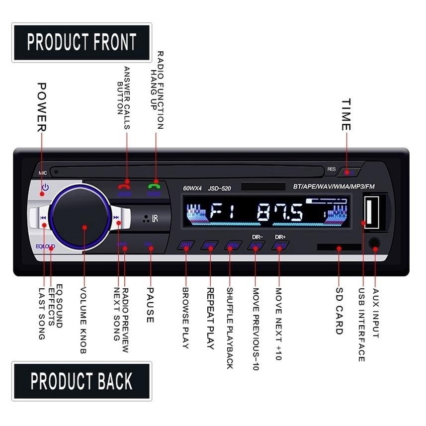 [Sẵn sàng] Hỗ trợ rảnh tay Bluetooth trên ô tô Máy nghe nhạc USB / SD MP3 1 Din In-Dash Autoradio Radio