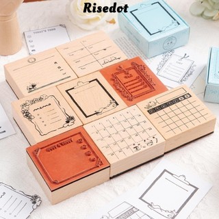 Risedot Hàng Tháng Lịch Con Dấu, Con Dấu Tem Lịch Di Động Bằng Gỗ, Chất Lượng Cao Có Thể Tái Sử Dụng Retro DIY Trang Trí In Tem Con Dấu