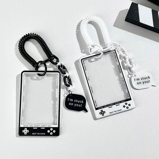 MARBLEM 1 Cái Đựng Thẻ, Tấm Bảo Vệ Thẻ Sinh Viên Kpop Trong Suốt, Màn Hình Có Dây Đựng Photocard Thời Trang Hàn Quốc Đồ Dùng Học Sinh